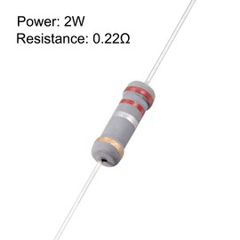 uxcell 50Pcs 0.22 Ohm Resistor, 2W 5% Tolerance Carbon Film Resistors, 4 Bands for DIY Electronic Projects and Experiments