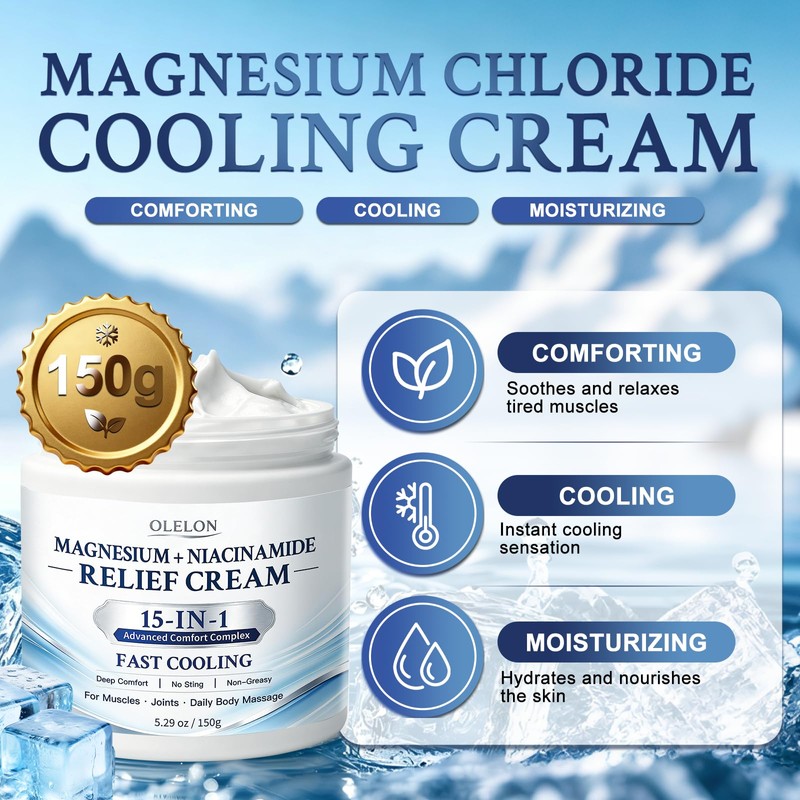 Magnesium Niacinamide Freeze Relief Cream for Joints, Knees, Feet &