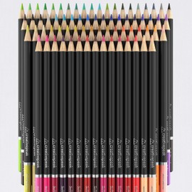 Creativepeak Professional Colouring Pencils, 72 Vibrant Colours + Swatch Card, Quality Art Supplies Featuring Soft Wax Cores, Zip-Up Travel Case