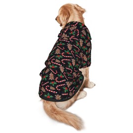 Christmas Tree Black Print Dog Hoodie with Pockets Christmas Dog Costume Clothes Sweaters Outfits Pullover Pet Winter Hoodie Medium