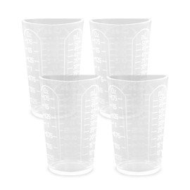 Modixun 4Pcs Silicone Resin Measuring Cups, Thick Silicone Mixing Pouring Cups with 3 Measurement Units, Non-Stick Silicone Mixing Cups for Epoxy Resin, 50ml