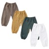 Ursobutegl Toddler Baby Boy Girl Cotton Linen Joggers Pants Elastic