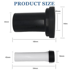 Toilet Cistern Connection Set, for Wall-Mounted Toilet, PVC Pipe Diameter 90/110, Length 180 mm, Compatible with Geberit Duofix 405.116.00.1, Drain Pipe for Wall-Mounted Toilet