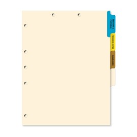 Doctor Stuff - Stock Medical Chart Dividers, 100 Sets of 4 Popular Healthcare Index Tabs, Side Tab, 9" x 11", File Folder Organizer for Nursing Patient Charts and Medical Records