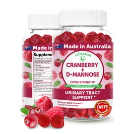 Lunakai Cranberry Supplement Gummies for Women – 1500mg High-Potency Formula with D-Mannose – Urinary Tract & Immune Support – Made in Australia – 60ct