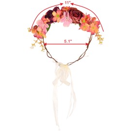 MEANT2TOBE Orange Pink Flower Tiara, Sash Set & Dad Pin - Maternity Gift for Mom & Him, Baby Girl Shower Decor