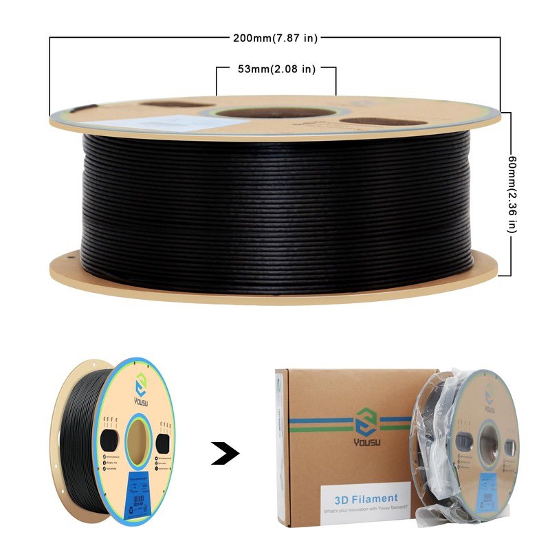 YOUSU Polypropylene PP Filament, 1.75mm 3D Printer Filament for 3D