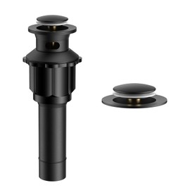FORIOUS Bathroom Sink Drain with Overflow, Pop Up Drain Assembly with Detachable Basket Stopper, Anti-Explosion and Anti-Clogging Strainer, 304 Stainless Steel, Matte Black