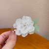 Hair Clips, Camellia Hair Barrettes with Shell & Crystal, Wedding