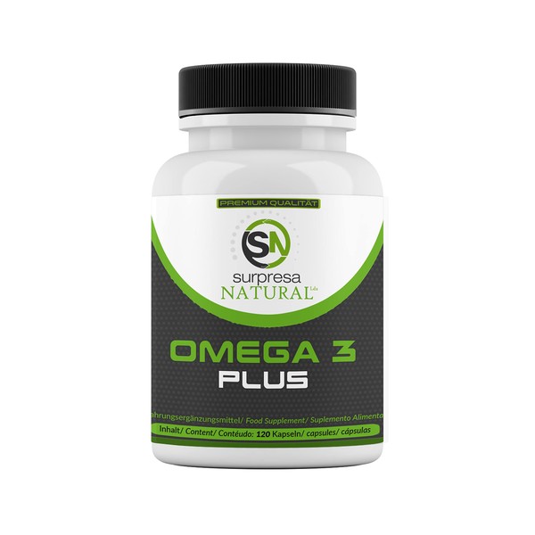 Omega 3 Plus 3x Strength, 1000 mg Fish Oil, 500 mg EPA 250 mg DHA per Capsule, Laboratory-Tested Purity from Sustainable Fishing, 120 Capsules 4 Month Supply