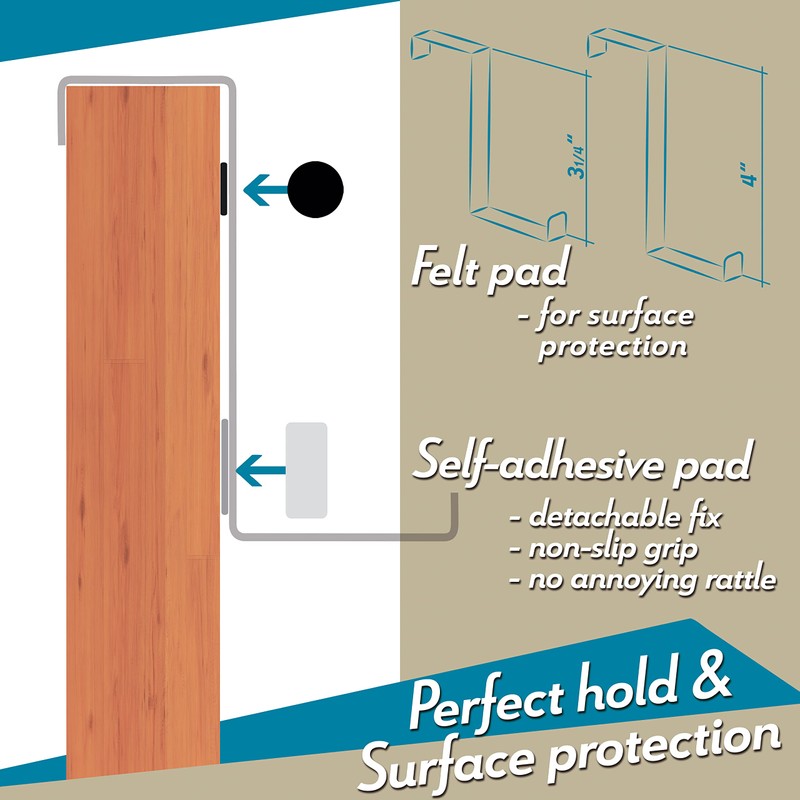 4smile Over The Door Hooks, 3 + 2 Pack -