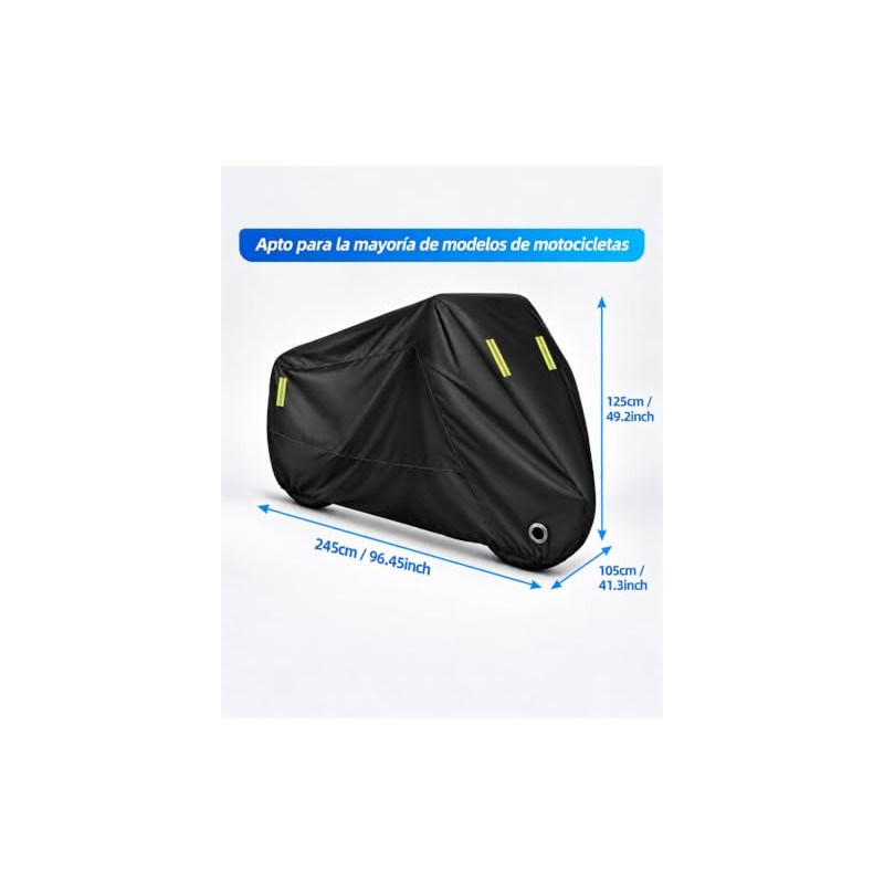 EASYTAO Funda para Moto, Cubre impermeable Tamaño Grande 245cm-105cm-125cm