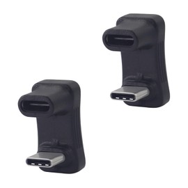 LANMINGLEL 180 Degree Angle USB C Adapter 100W 10Gbps 4K @ 60Hz U-shaped USB-C Male to Female for Steam Deck/Switch/Laptop Pack of 2 (Type C 11 mm)