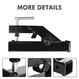 Bucket Hitch for Tractor, EBESTTECH 1PC Clamp On Trailer Hitch Receiver 2" Ball Mount Adapter Compatible with Deere Bobcat Bucket (Black)