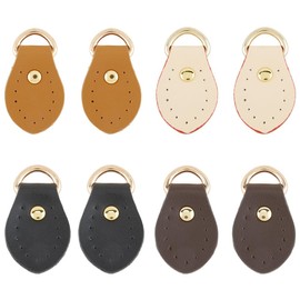 CALFOVERA 8PCS 4 Colors Leather Zipper Puller Genuine Cowhide Slider Tags Fixer Handle Zipper Tab Heads Purse Strap Mount Hook Sewing Buckle DIY Hanging D-Ring Clips for Bags Handbags Jacket Repair