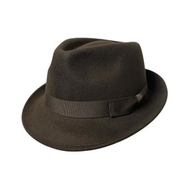 ROYALWORTH 100% Wool Trilby Hat Waterproof & Crushable Handmade with Grosgrain Band (UK, Numeric, 7 1/2, Brown)