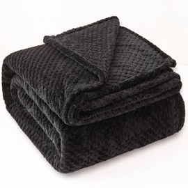 GLS Home Luxury Double Size Waffle Honey Comb Throw Blanket Super Soft Lightweight Warm Cosy Fleece Throws for Couch Bedspread Travel Sofa (CHARCOL, 150x200cm)