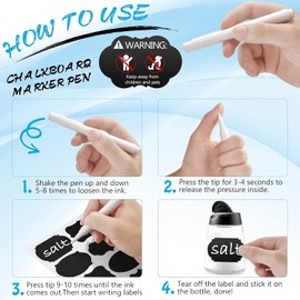 180pcs Chalkboard Labels for Jars,Reusable Chalk Sticker Labels for Containers Storage Jars,with Free Erasable White Chalk Marker, for Jars Containers Kitchen Home Pantry Office.