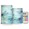 GUIJI Watercolour Dragonfly Flameless Candles, Flameless Candles with Remote Set