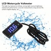 Universal LCD Motorcycle Voltmeter Ultra Thin Waterproof Voltmeter with Left