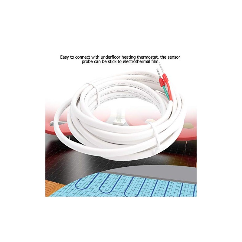 Floor Temperature Sensor Probe, Underfloor Heating Thermostat Cable, 3 Meters
