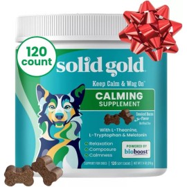 Solid Gold Calming Chews for Dogs - Soothing Snacks for Stress (120 Ct)