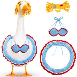 SilTriangle Summer Outfit Crochet Bikini Geese Clothes Summer Clothes for 23'' Cement Plastic Goose Statue Decoration