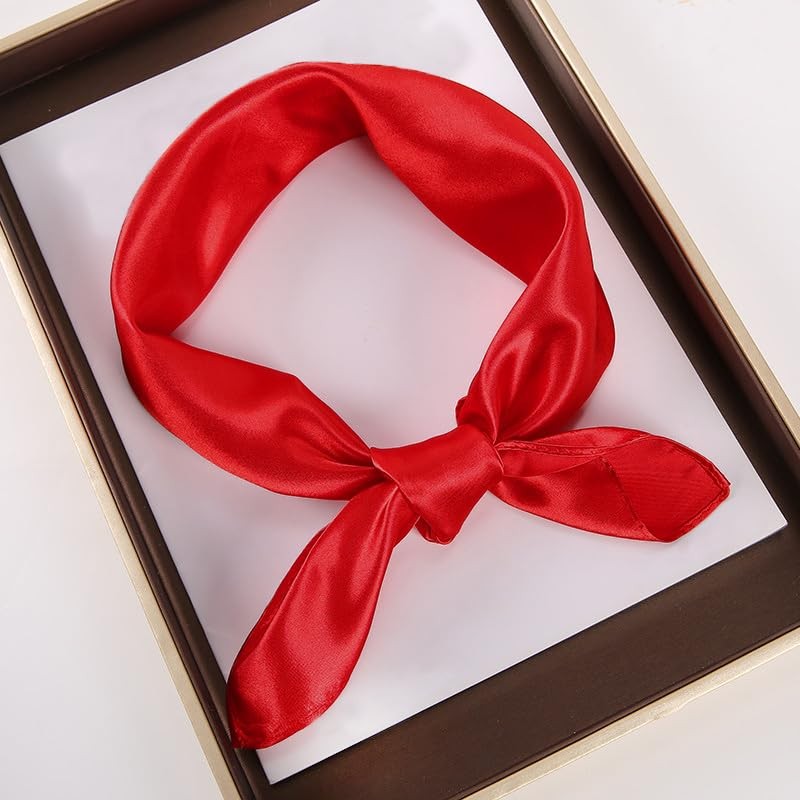 1 Piece of Red Square Satin Scarf Wrap Neck Scarf