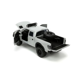 Just Trucks 1:24 2011 Ford F-150 SVT Raptor Die-Cast Car & Tire Rack, Toys for Kids and Adults(Gray)