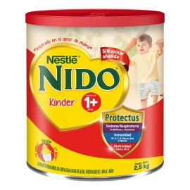 Leche de fórmula en polvo sin TACC Nestlé Nido Kinder en lata de 2.5kg - 1 año +