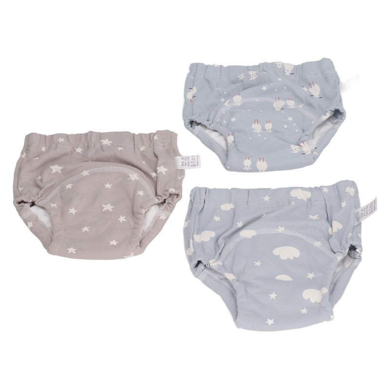 3pcs Baby Absorbent Training Pants Reusable Washable 6 Layers Gauze