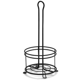 BROOKSTONE, Stylish Toilet Paper Holder, Freestanding Bathroom Tissue Organizer, Minimalistic Storage Solution, Modern Trending Design [Holds MEGA Rolls], Black