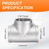 HARFINGTON Tee Pipe Fitting (2" x 2" x 2") NPT