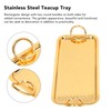 Rectangular Tea Cup Tray Gold Fruit Food Storage Tray with