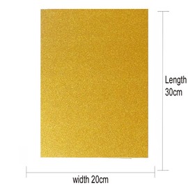 Glitter Paper Card Coloured Premium Quality Sparkly Soft Touch Non Shed Thin 250gsmPaper For Crafts Scrapbooking Pack of 10 Gold Color 30cm Long & 20cm Wide