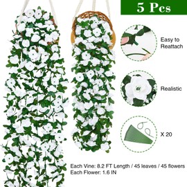 BLEUM CADE 5Pcs 16.4Ft Fake Flower Garland Artificial Rose Vines