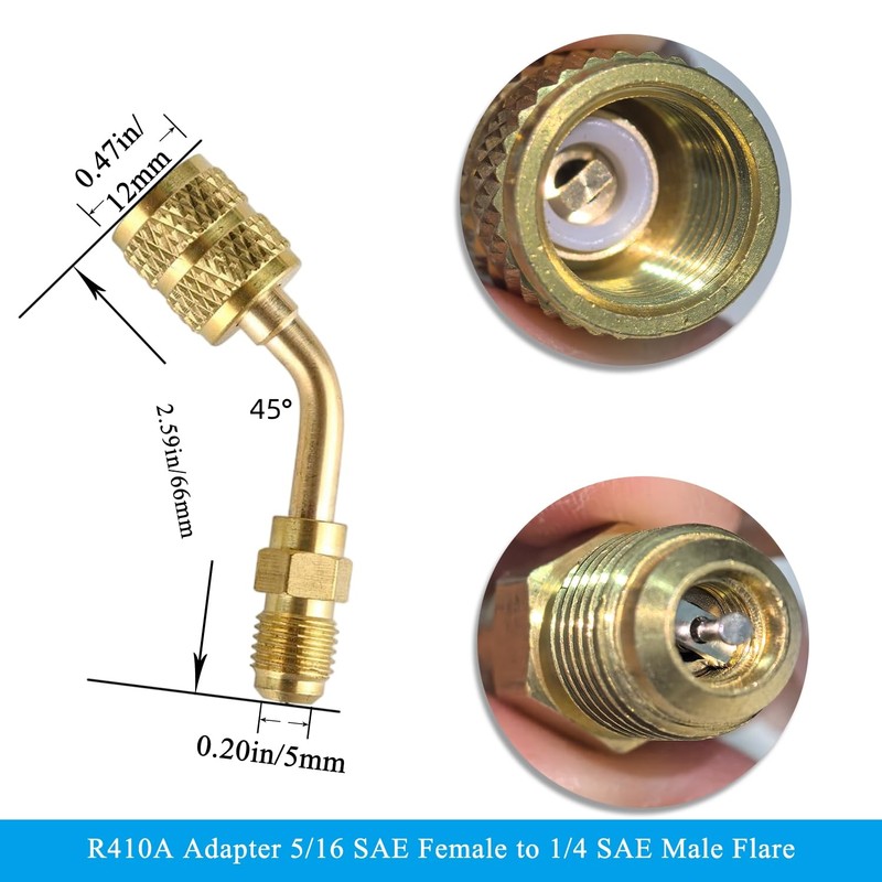 FHTDW R410A Adapter for Mini Split System, 5/16 Female 1/4