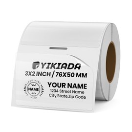 YIKIADA Clear Thermal Labels Vinyl 2 × 3 Inch Self-Adhesive Rectangle Stickers Roll Waterproof Printer Direct Decals Package Seal for QR Code Envelope Office Retail Home 300 PCS