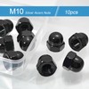 M10-1.5 Acorn Nuts,10PCS Black M10 304 Stainless Steel(18-8) Acorn Cap