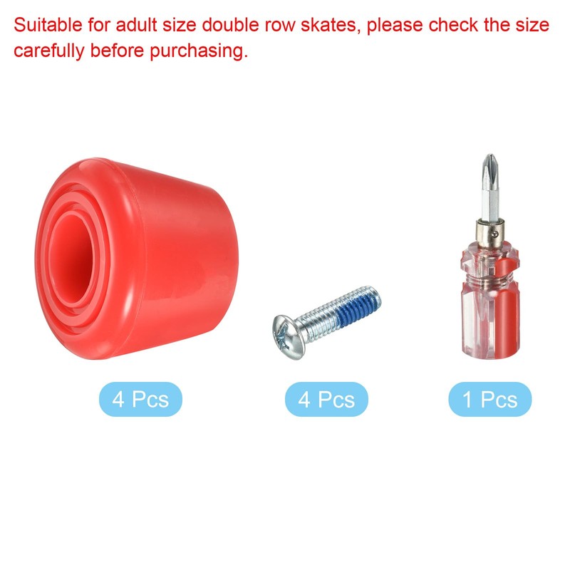 PATIKIL Roller Skate Toe Stops with Screwdriver, 2 Pair 82A