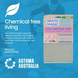 White Magic Dish Drying Mat, Olive - Absorbent & Hygienic, Protects Countertops, Quick-Drying Anti-Microbial, Foldable & Easy to Clean, Versatile for Kitchen Essentials, 45x40cm