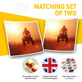 2 x 7.5cm Square Vinyl Stickers - ATV Trick Quad Bike Dirt 4x4 Decals 44160