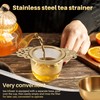 Gokoti Stainless Steel Tea Strainer with Drip Bowl Easy Clean