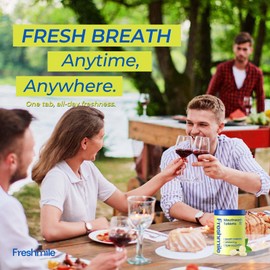 Freshmile Travel Mouthwash Tablets for Smokers - Fluoride & Alcohol-Free, Xylitol & Nano-Hydroxyapatite (NHA) for Bad Breath Treatment & Natural Whitening, Mint Flavor (60 Count)