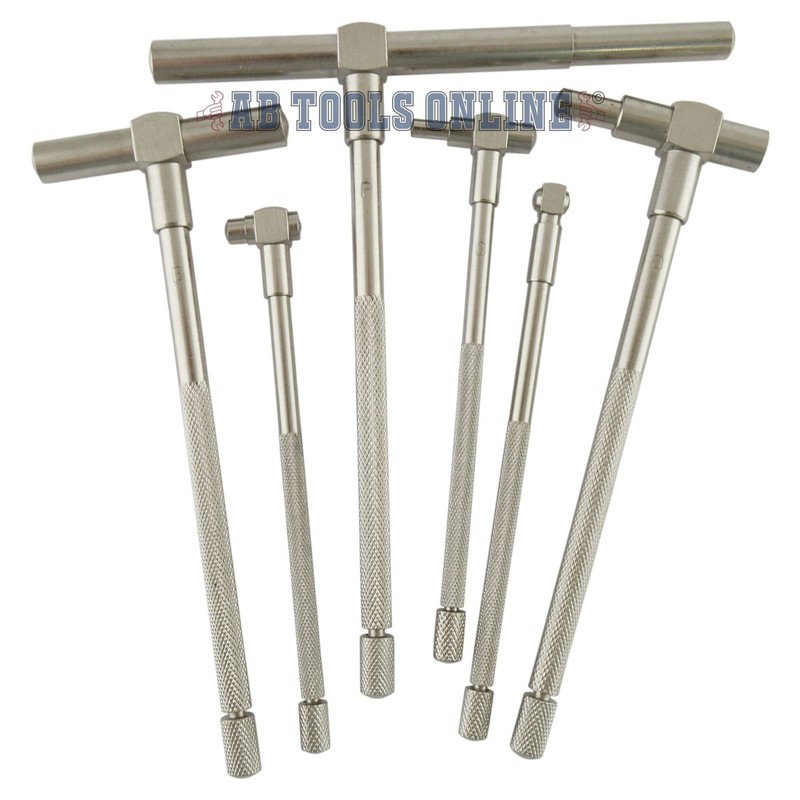 6pc Telescoping Gauge Stainless Steel Depth Bore Hole Cylinder 5/16"
