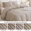 Litanika Queen Comforter Set Khaki, 3 Pieces Lightweight Seersucker Bedding