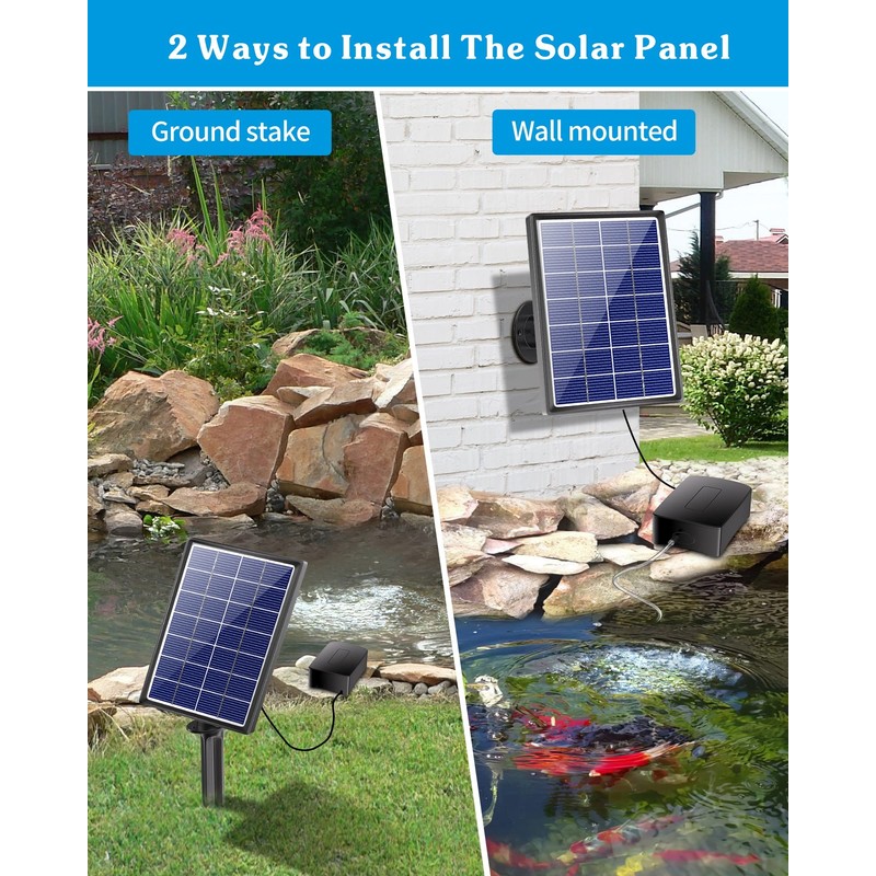 Biling Solar Aerator for Pond with 2200 mAh Battery Backup,