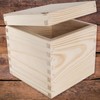Small Square Cube Wooden Box with Lid | 13 x
