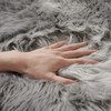 Ultra Soft Round Faux Sheepskin Fur Area Rug Grey Circular