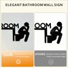 Funny Thinking Room Bathroom Wall Art Signs, Black Metal Door